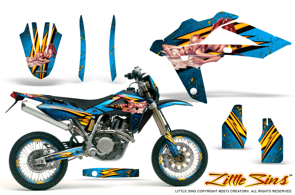 Husqvarna SMR 05-07 Graphics Kit Little Sins Blue Ice NP Rims